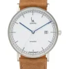 Almanus Herrenuhren-Flavus Handaufzug Zifferbl. weiß Lederband AS1881WLB