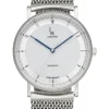 Almanus Damenuhren-Verus Handaufzug Zifferbl. silber Metallband AS1880SMB