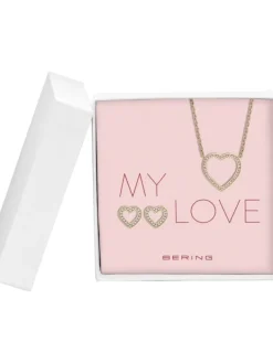 BERING Ohrschmuck | Halsketten + Collier-Arctic Symphonie Valentine goldf. 437740-Gold-Set-2