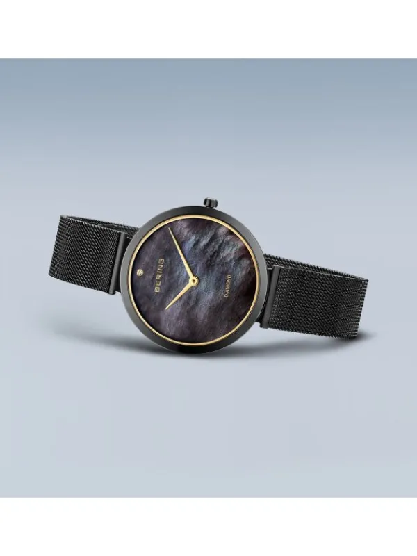 BERING Damenuhren-Classic Diamond schwarz 18132-132