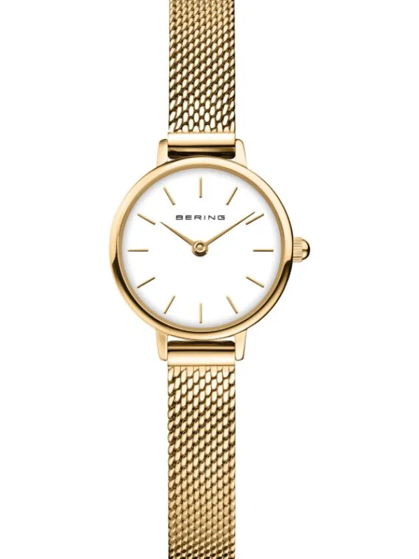 BERING Damenuhren-Classic gold mit Milanaise Armband 11022-334