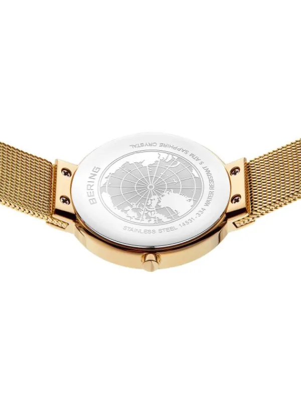 BERING Damenuhren-Classic gold mit Milanaise Armband 14531-334