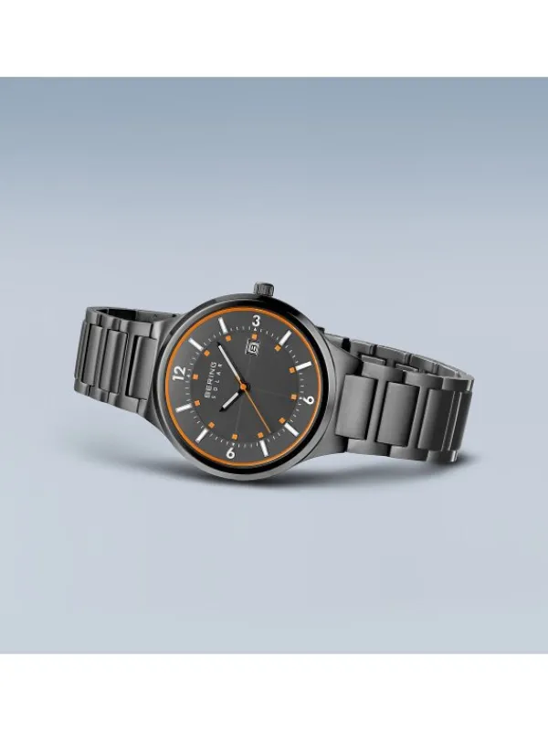 BERING Herrenuhren-Slim Solar grau 14442-777