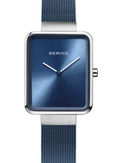 BERING Damenuhren-Square blau 14528-307