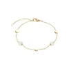 Boccia Titanium Armbänder-Amrband Titan Plättchen Perle goldf. 03060-02