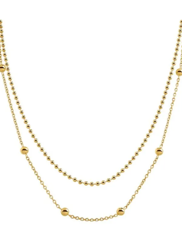 Boccia Titanium Halsketten + Collier-COLLIER Doppelkette Titan goldf. 08066-02