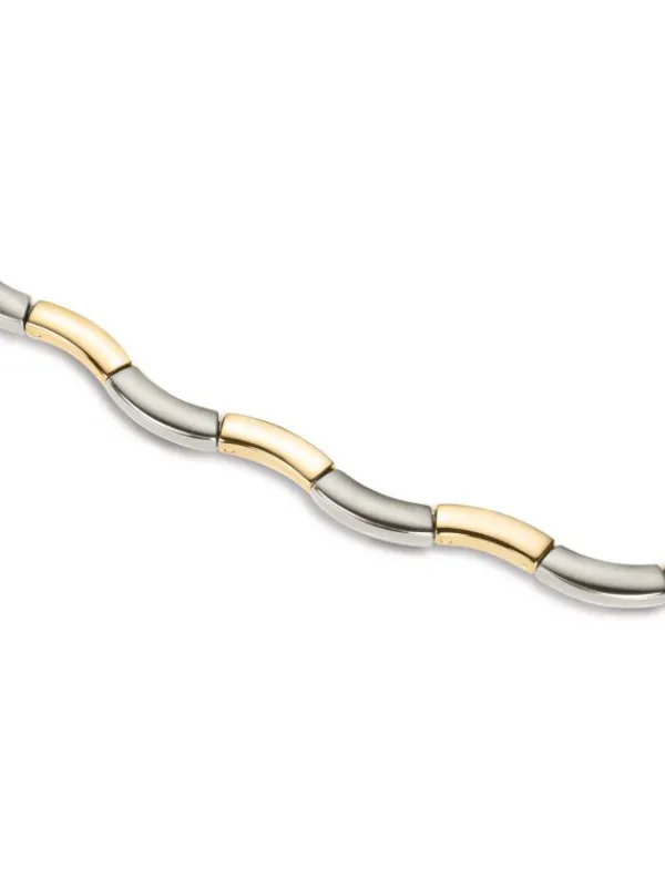 Boccia Titanium Halsketten + Collier-COLLIER Titan Glieder Welle bicolor 0844-02