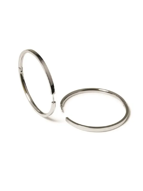 Boccia Titanium Ohrschmuck-CREOLE 40mm Titan poliert 0508-03
