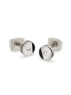 Boccia Titanium Ohrschmuck-Ohrstecker Titan rund Brillant 05064-03