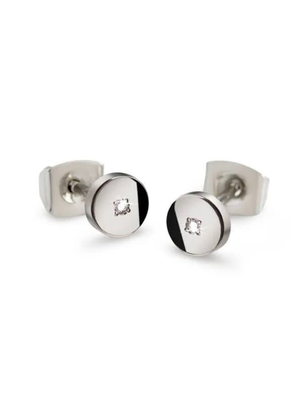 Boccia Titanium Ohrschmuck-Ohrstecker Titan rund Brillant 05064-03