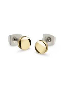 Boccia Titanium Ohrschmuck-Ohrstecker Titan rund goldf. 05064-02