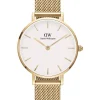 Daniel Wellington Damenuhren-Evergold weiss Classic Petite 28 mm DW00100350