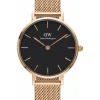 Daniel Wellington Damenuhren-Petite Melrose rosé 28mm black DW00100217