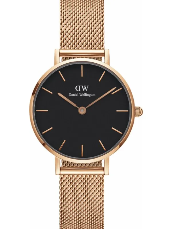 Daniel Wellington Damenuhren-Petite Melrose rosé 28mm black DW00100217