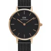 Daniel Wellington Damenuhren-Petite Ashfield rosé 28mm black DW00100245