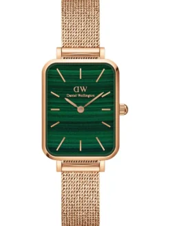 Daniel Wellington Damenuhren-Quadro Melrose Grün Roségold DW00100437