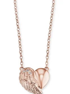 ENGELSRUFER Halsketten + Collier-Ankerkette Herzflügel rosé plated ERN-LILHEARTWING-R