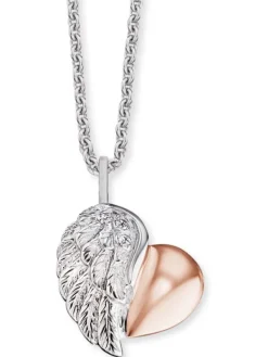 ENGELSRUFER Halsketten + Collier-Ankerkette Herzflügel bicolor ERN-LILHEARTWING-BI