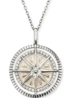 ENGELSRUFER Halsketten + Collier-Ankerkette Windrose Zirkonia ERN-WINDROSE-ENP-ZI