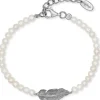 ENGELSRUFER Armbänder-Armband Feder und Perlen Silber ERB-GLORY-FEDER
