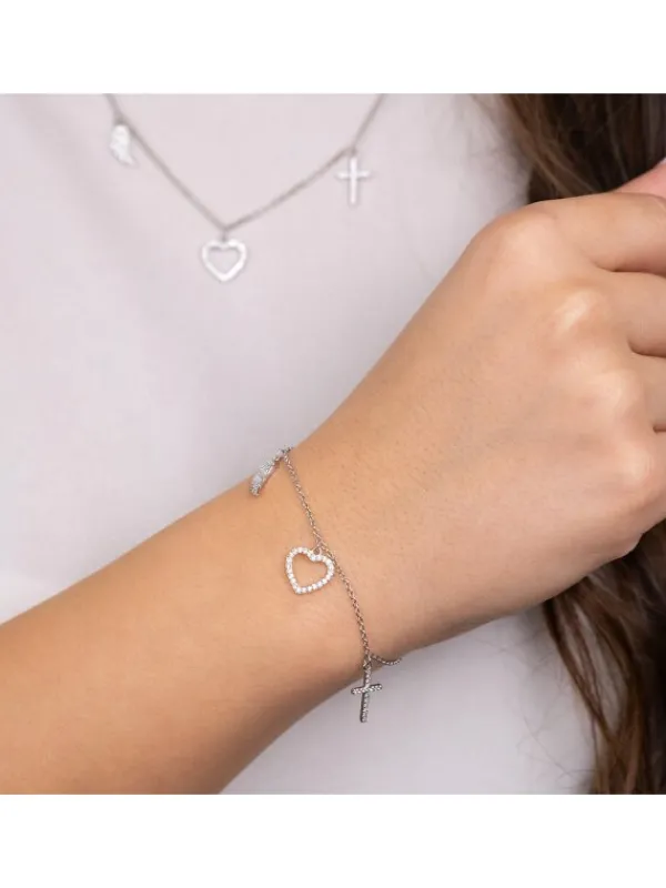 ENGELSRUFER Armbänder-Armband Glaube, Liebe und Hoffnung Silber Zirkonia ERB-FLH-ZI