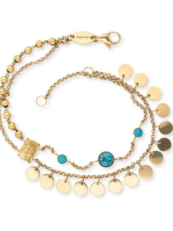 ENGELSRUFER Fußkettchen | Armbänder-Armband und Fußkette BOHO 2 in 1 Lebensbaum Gold ERBS-TREE-ZI-G