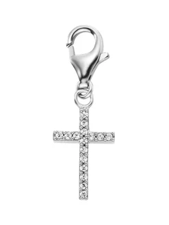 ENGELSRUFER Charms-Charm Kreuz Silber mit Zirkonia ERC-LILCROSS-ZI
