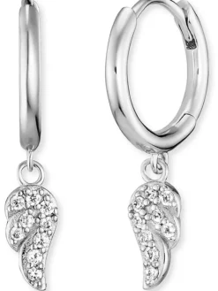 ENGELSRUFER Ohrschmuck-Creole Flying Wings Silber mit Zirkonia ERE-FLYWING1-ZI-CR