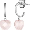 ENGELSRUFER Ohrschmuck-Creole Herz mit Rosenquarz ERE-HEART-RQ-CR