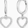 ENGELSRUFER Ohrschmuck-Creole Herz Silber mit Zirkonia ERE-HEARTSHINY-ZI-CR
