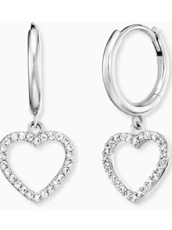 ENGELSRUFER Ohrschmuck-Creole Herz Silber mit Zirkonia ERE-HEARTSHINY-ZI-CR