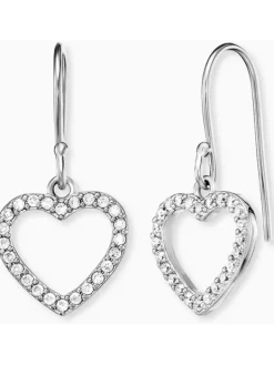 ENGELSRUFER Ohrschmuck-Creole Herz Silber mit Zirkonia ERE-HEARTSHINY-ZI-CR