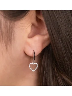 ENGELSRUFER Ohrschmuck-Creole Herz Silber mit Zirkonia ERE-HEARTSHINY-ZI-CR