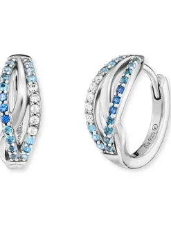 ENGELSRUFER Ohrschmuck-Creole Infinity Silber Zirkonia Blau ERE-OCEAN-ZIM-CR-16