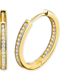 ENGELSRUFER Ohrschmuck-Creole Lisa Gold mit Zirkonia ERE-LISA-ZI-G-CR