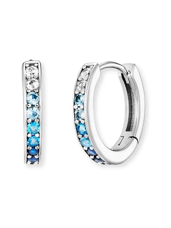 ENGELSRUFER Ohrschmuck-Creole Ocean Silber Zirkonia blau 13 mm ERE-OCEAN-ZIM-CR-13