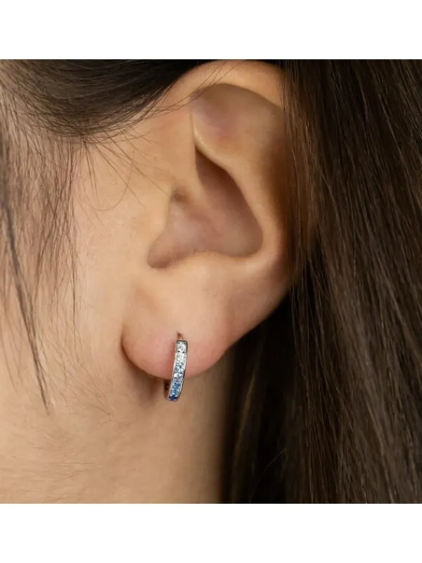 ENGELSRUFER Ohrschmuck-Creole Ocean Silber Zirkonia blau 13 mm ERE-OCEAN-ZIM-CR-13