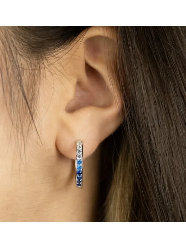 ENGELSRUFER Ohrschmuck-Creole Ocean Silber Zirkonia blau 21 mm ERE-OCEAN-ZIM-CR-21