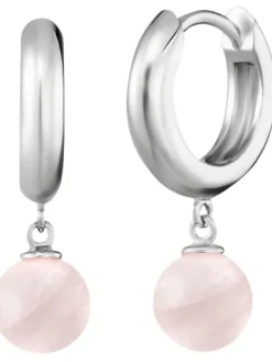 ENGELSRUFER Ohrschmuck-Creole Powerful Stone Rosenquarz ERE-RQ-CR