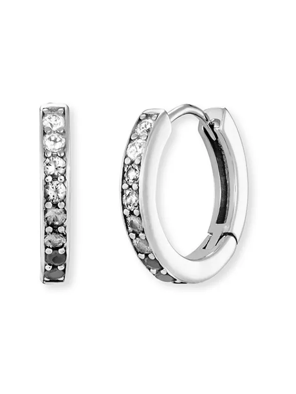 ENGELSRUFER Ohrschmuck-Creole Shade Silber mit Zirkonia grau 13 mm ERE-SHADE-ZI-CR-13