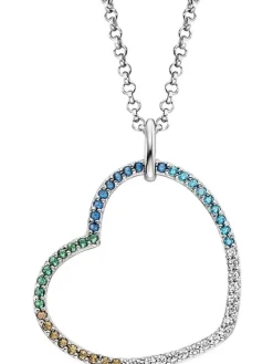 ENGELSRUFER Halsketten + Collier-Halskette mit Anhänger Regenbogenherz Multicolor ERN-HEARTCOOL-ZIM