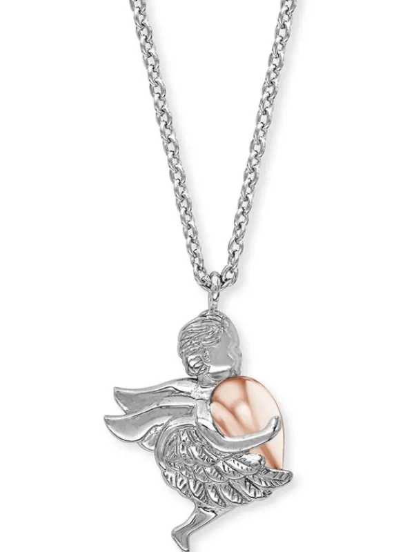 ENGELSRUFER Halsketten + Collier-Kette Engel Silber Bicolor mit Heartwing ERN-ANGEL-HW-BIR