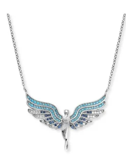 ENGELSRUFER Halsketten + Collier-Kette Engel Silber mit Zirkonia Multicolor ERN-FLYANGEL-ZIBL