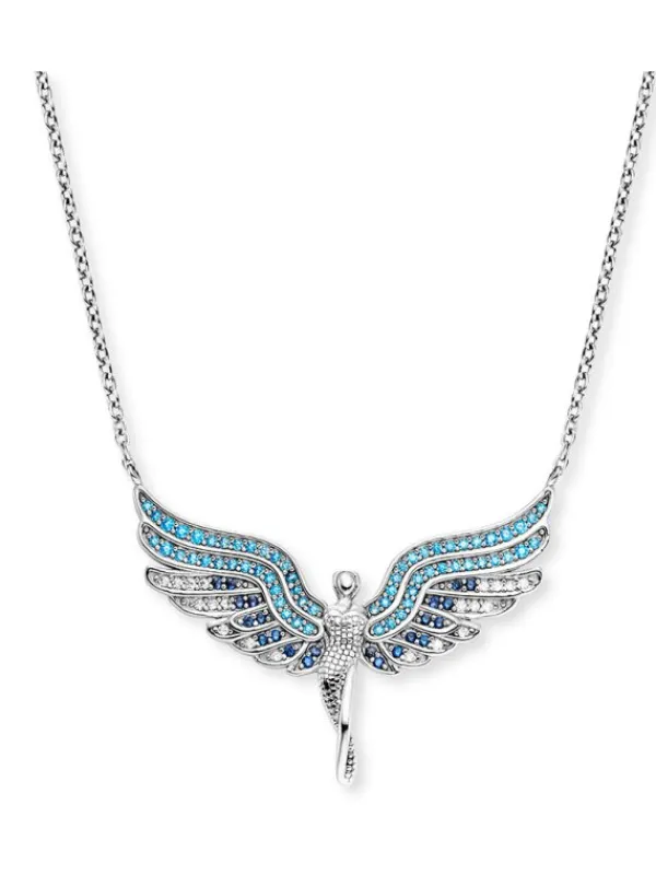 ENGELSRUFER Halsketten + Collier-Kette Engel Silber mit Zirkonia Multicolor ERN-FLYANGEL-ZIBL