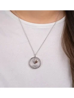 ENGELSRUFER Halsketten + Collier-Kette Glaslinse Herzflügel Bicolor mit Zirkonia ERN-LENS-LILHW-BIR