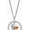 ENGELSRUFER Halsketten + Collier-Kette Herzflügel Bicolor mit Zirkonia ERN-HEARTWING-ZI-BIR