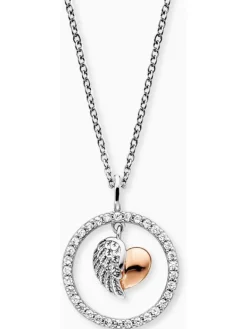 ENGELSRUFER Halsketten + Collier-Kette Herzflügel Bicolor mit Zirkonia ERN-HEARTWING-ZI-BIR