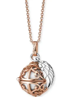 ENGELSRUFER Halsketten + Collier-Kette Klangkugel mit Flügel roségoldfarben bicolor ERN-ER23-20-XS-R