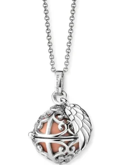 ENGELSRUFER Halsketten + Collier-Kette Klangkugel mit Flügel rosé ERN-ER23-16-XS
