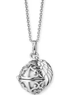 ENGELSRUFER Halsketten + Collier-Kette Klangkugel mit Flügel Silber perlmutt ERN-ER23-20-XS